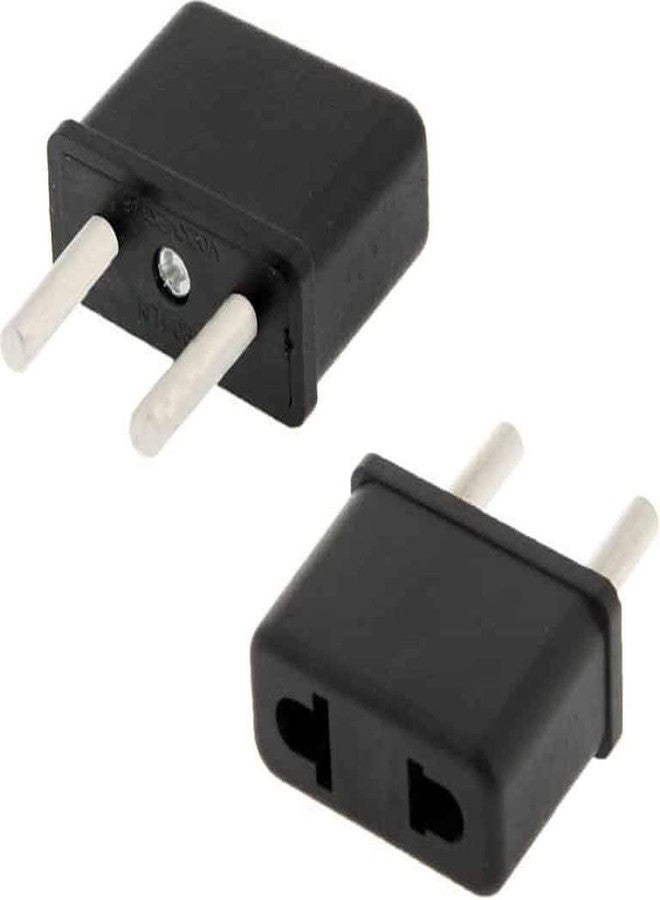 fdealz [ 2 Pieces ] Plug Converter Adaptor (EU Male - US Female) Plug Adapter for USA Flat to Europe Round Pin - Image 2